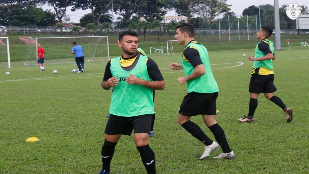 اللاعب الأردني عمر هاني خلال التدريبات مع المنتخب الأولمبي لكرة القدم. (اتحاد كرة القدم)
