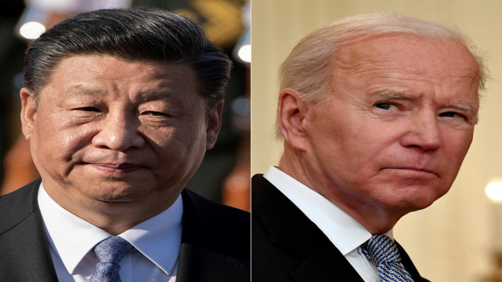 الرئيس الصيني شي جين بينغ (يسار) والرئيس الأميركي جو بايدن. (أ ف ب)