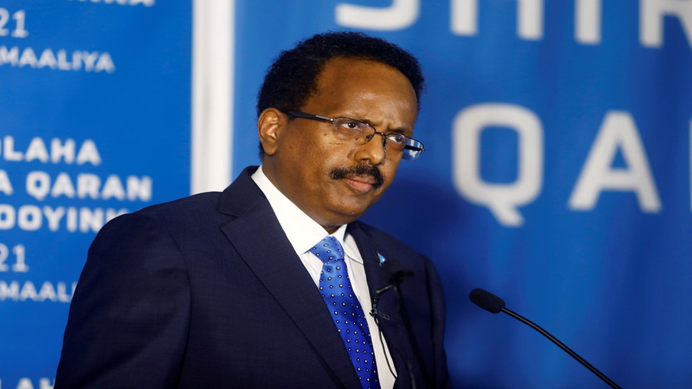 الرئيس الصومالي محمد عبد الله محمد، 27 أيار/مايو 2021. (رويترز)