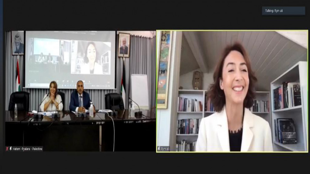سمو الأميرة ريم علي خلال مشاركتها في فعاليات المؤتمر الإقليمي الأول "منارات". (معهد الإعلام الأردني)