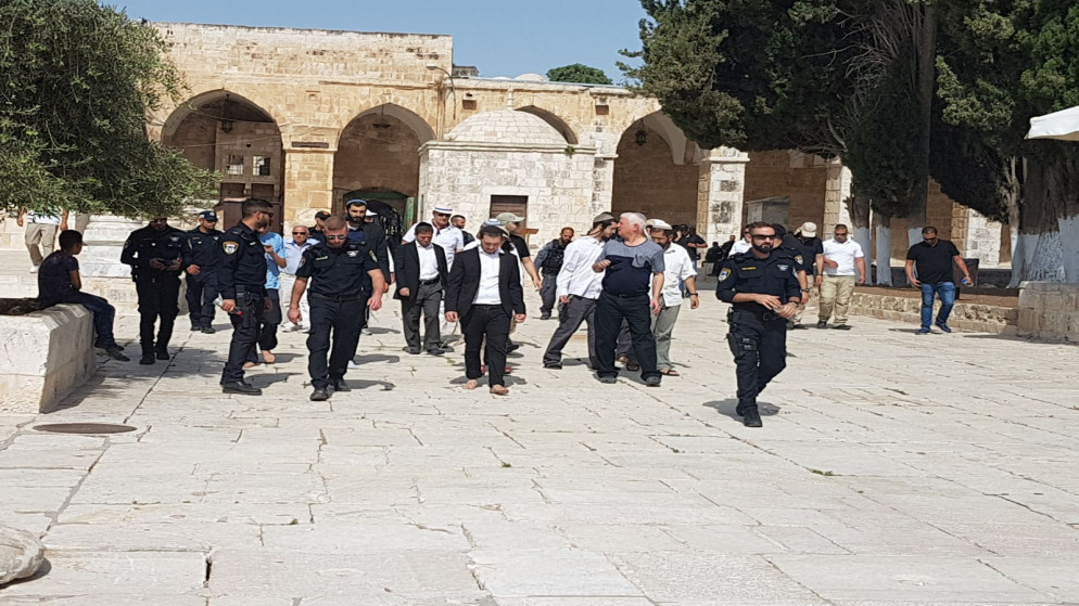 صورة أرشيفية لاقتحام مستوطنين لباحات المسجد الأقصى. (وفا)