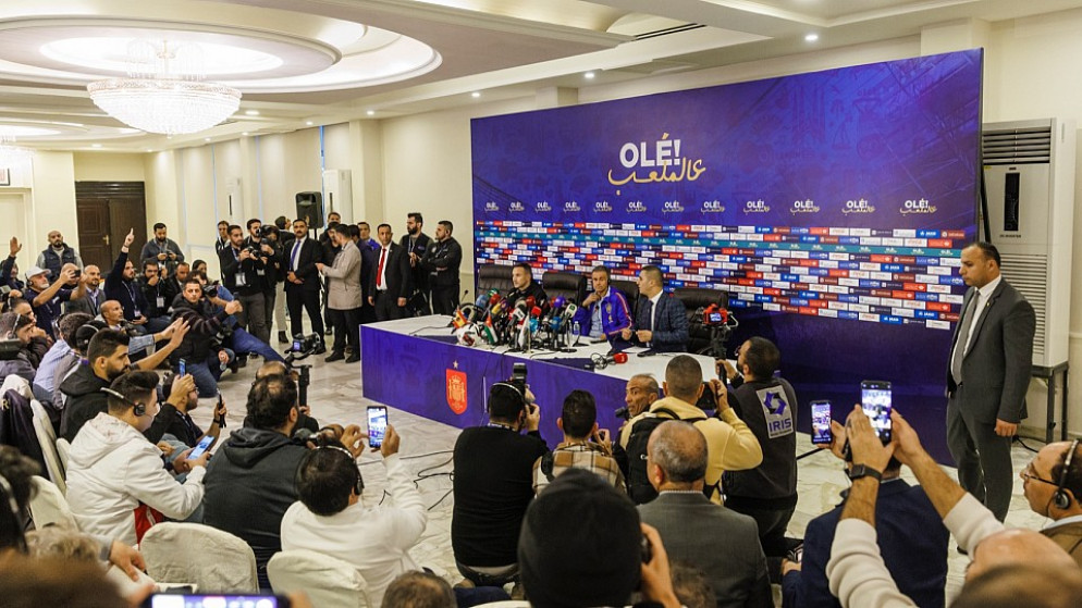 مؤتمر صحفي لمدرب المنتخب الإسباني لويس إنريكي في عمّان. (الاتحاد الإسباني لكرة القدم)