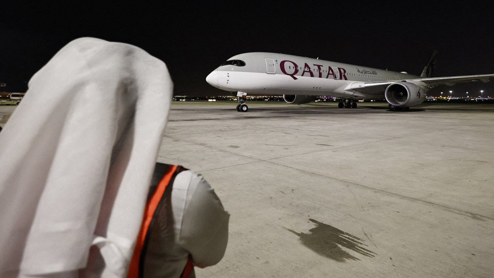 طائرة تابعة للخطوط الجوية القطرية، مطار حمد الدولي، الدوحة، قطر، 13 نوفمبر 2022. (رويترز)
