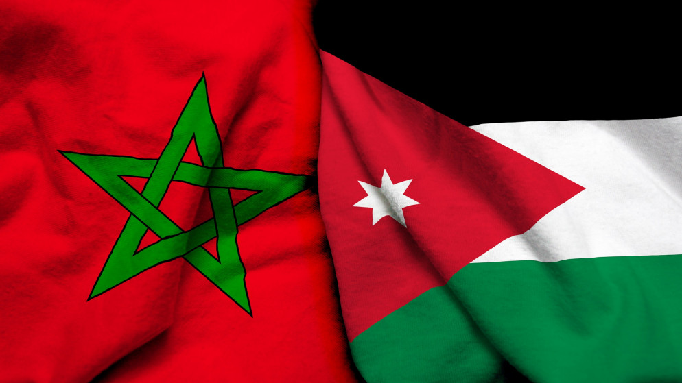 صورة توضيحية لعلمي الأردن والمغرب (يسار). (shutterstock)