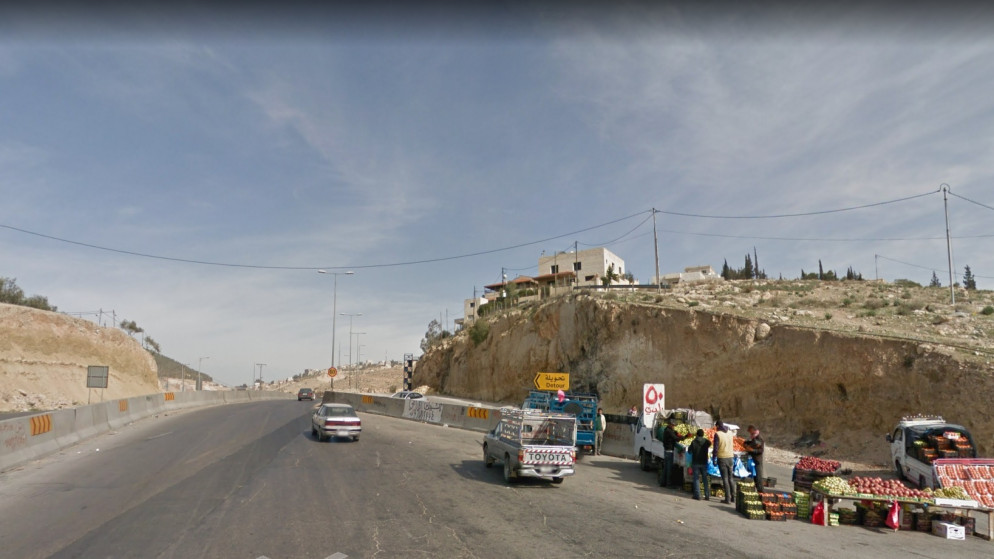 تحويلة طرق في سلحوب/المصطبة بمنطقة "الجعيدية" على طريق عمان-جرش. (تطبيق جوجل ماب)