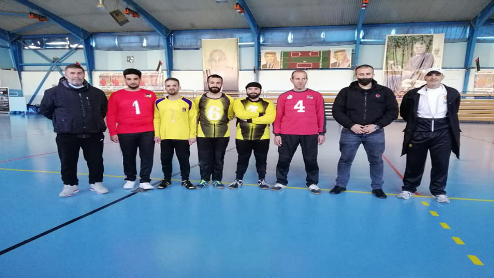لاعبو منتخب كرة الهدف للمكفوفين. (اللجنة البارالمبية الأردنية)