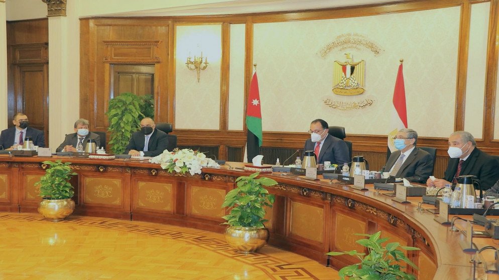 اجتماعات اللجنة العليا الأردنيّة المصرية المشتركة في القاهرة برئاسة رئيسي الوزراء في البلدين بشر الخصاونة ومصطفى مدبولي.. 21/02/2021. (رئاسة الوزراء)