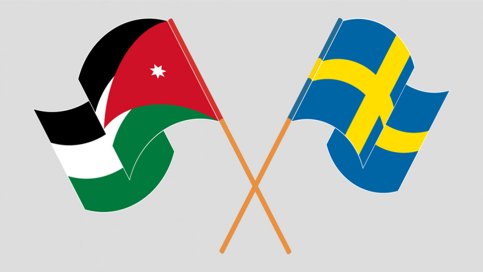 علم الأردن والسويد.(shutterstock)