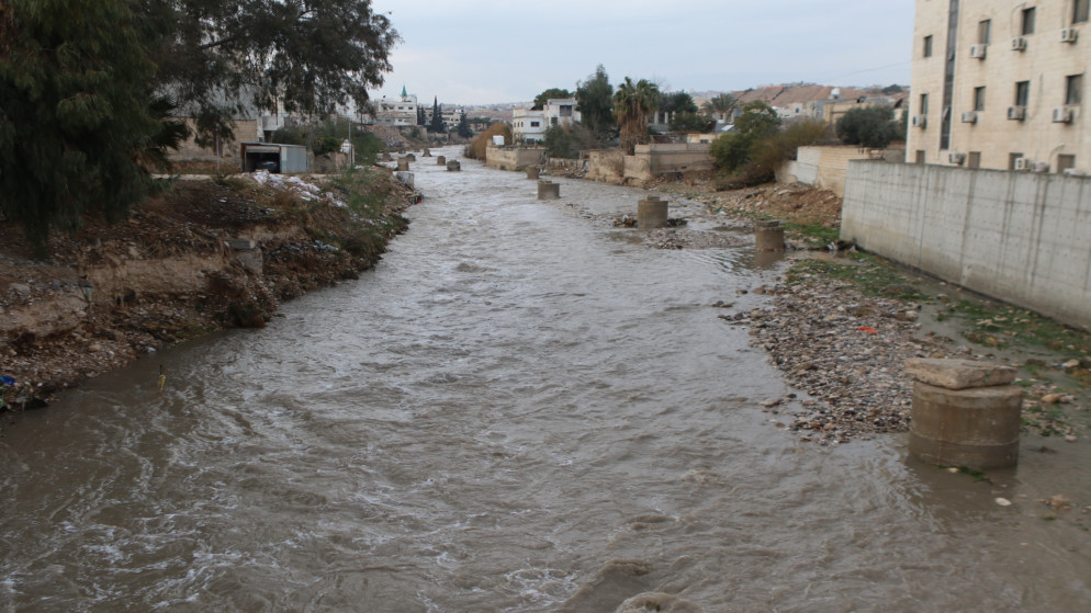 صورة أرشيفية لسيول بعد أمطار هطلت على الأردن. (صلاح ملكاوي/ المملكة)