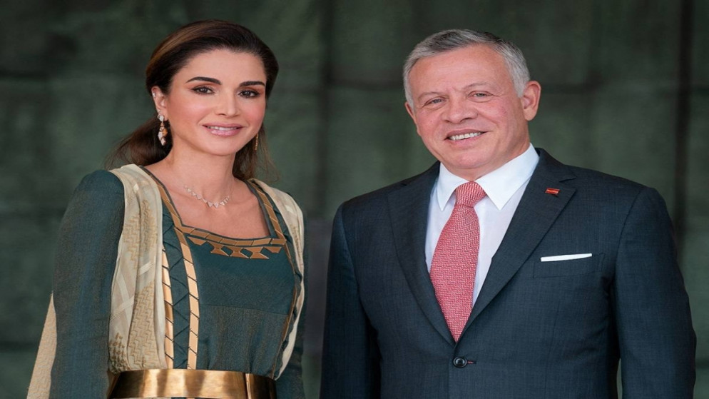 جلالة الملك عبدالله الثاني وجلالة الملكة رانيا العبدالله. (الديوان الملكي الهاشمي)
