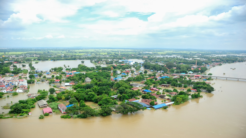 صورة جوية لفيضانات في تايلاند.(shutterstock)