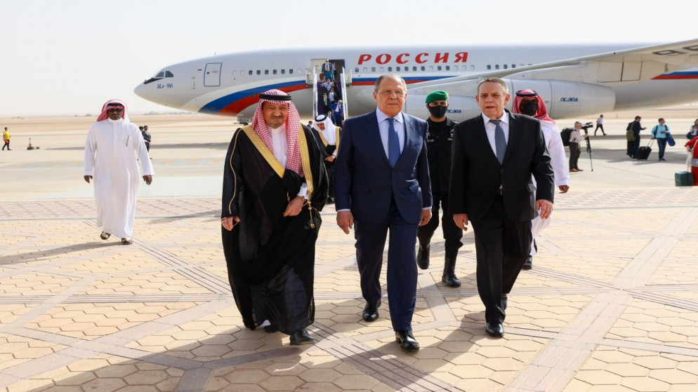 وصول وزير الخارجية الروسي سيرغي لافروف إلى الرياض. (وزارة الخارجية الروسية)