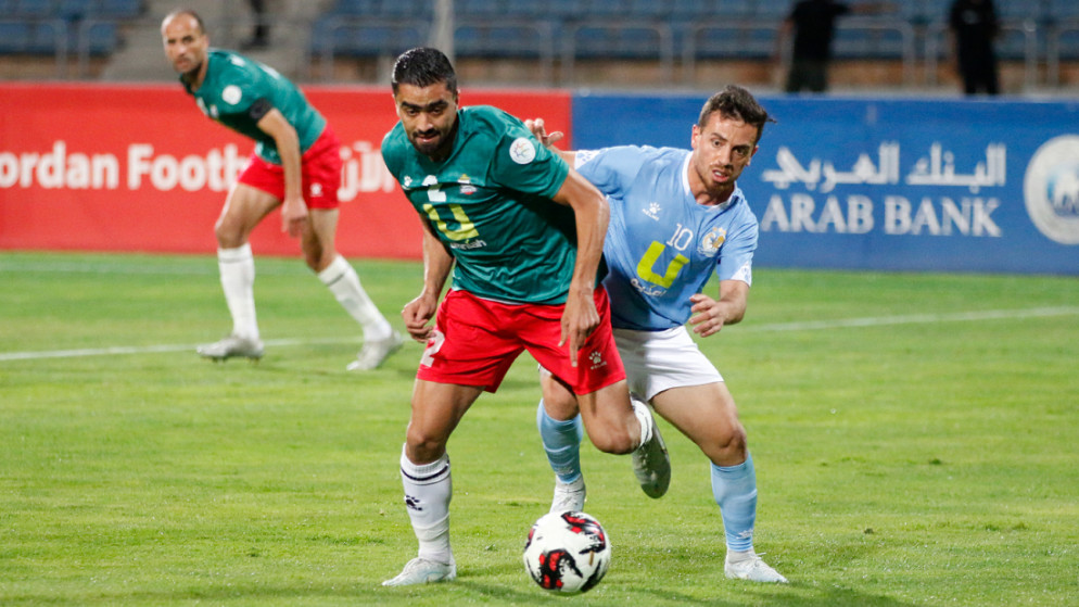جانب من مباراة الوحدات مع الفيصلي في الجولة الثامنة من دوري المحترفين لكرة القدم. (صلاح ملكاوي / المملكة)