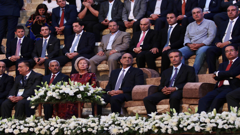 رئيس الوزراء بشر الخصاونة خلال افتتاح مهرجان جرش للثقافة والفنون في نسخته 36. (صلاح ملكاوي/المملكة)