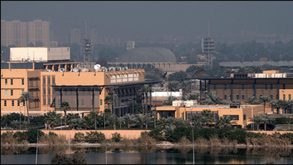 صورة تظهر السفارة الأميركية في العراق التي تقع في المنطقة الخضراء في بغداد، 07/01/2020. (رويترز)