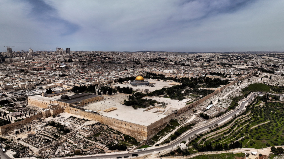 صورة جوية للمسجد الأقصى المبارك في القدس المحتلة. (رويترز)