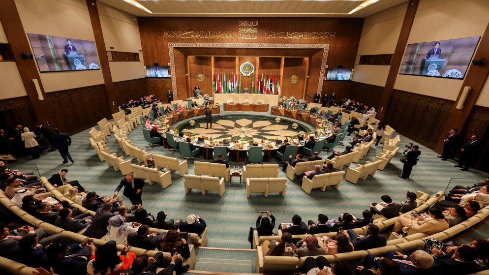 قاعة الاجتماعات في مقر جامعة الدول العربية في القاهرة. (رويترز)