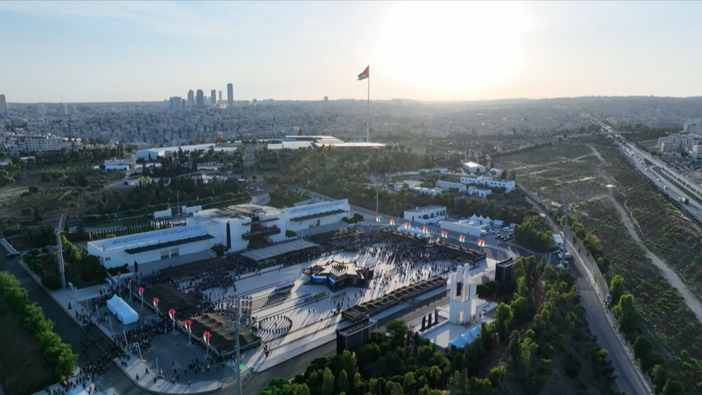 صورة جوية لمضارب بني هاشم حيث جرى استقبال الضيوف.31/5/2023.(المملكة)