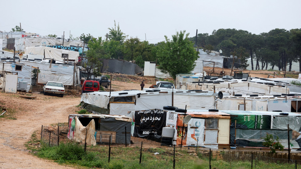 مخيم للاجئين السوريين في قرية إبل السقي جنوبي لبنان، 30 نيسان 2023. (رويترز)