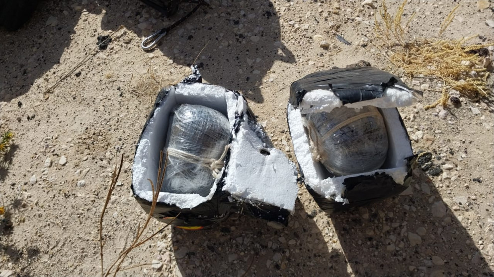 القوات المسلحة الأردنية تعلن إسقاط طائرة مسيرة قادمة من سوريا محملة بمادة الكرستال المخدرة. (الجيش العربي)