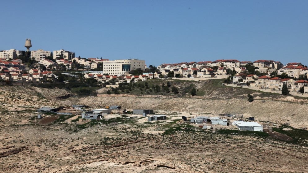 مخيم بالقرب من مستوطنة معاليه أدوميم الإسرائيلية على مشارف القدس المحتلة، 29 شباط/فبراير 2024. (أ ف ب)