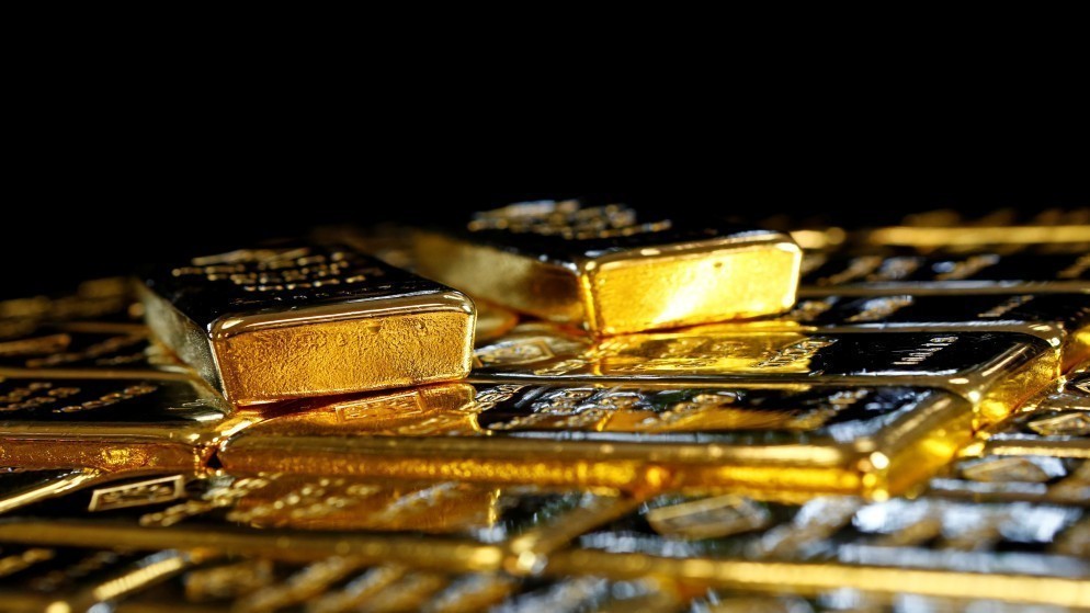 صفائح ذهب في مصنع الذهب النمساوي في فيينا. (رويترز)