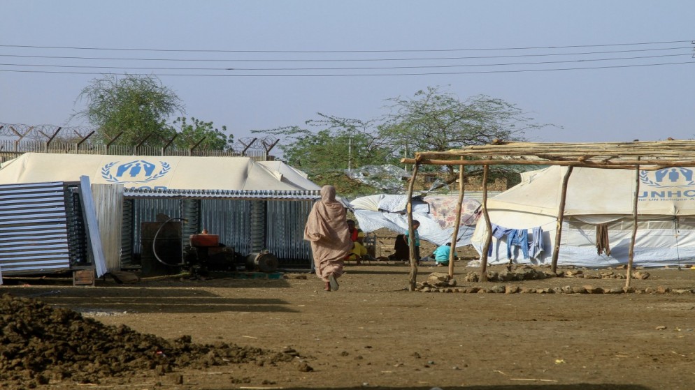 نازحون سودانيون في ولاية القضارف جنوبي البلاد، 20 آذار/مارس 2024. (أ ف ب)