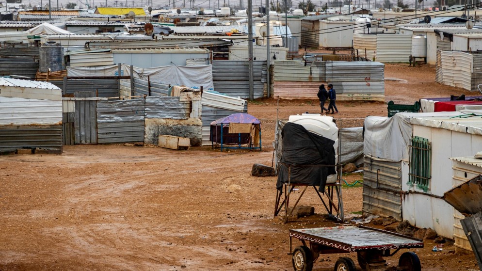 مخيم الزعتري خلال فصل الشتاء في عام 2023. (UNHCR)