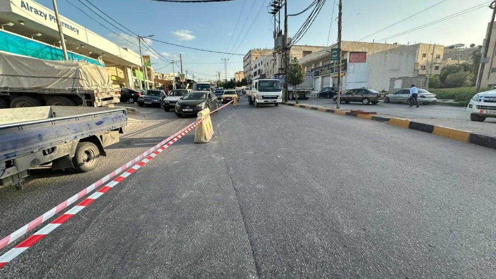 إغلاق جزئي لشارع في بيت راس بإربد. (بترا)