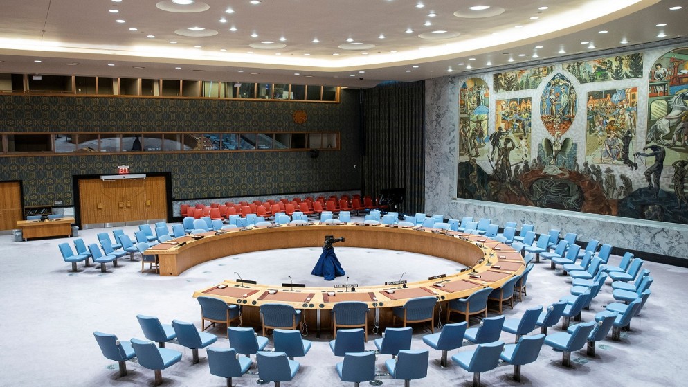 قاعة مجلس الأمن التابع للأمم المتحدة، في مقر الأمم المتحدة في نيويورك، الولايات المتحدة، 20 ديسمبر 2023. (رويترز)