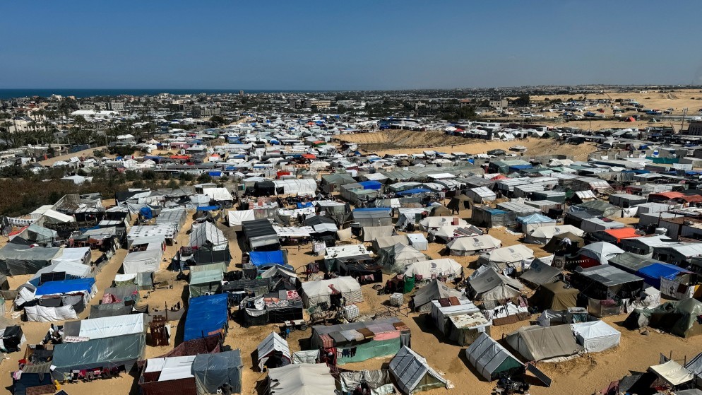 نازحون في رفح جنوبي قطاع غزة، 11 آذار 2024. (رويترز)