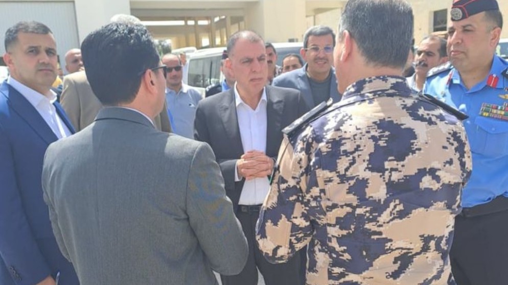 وزير الداخلية مازن الفراية يزور مركز حدود جابر والمنطقة الحرة السورية الأردنية المشتركة. (وزارة الداخلية)