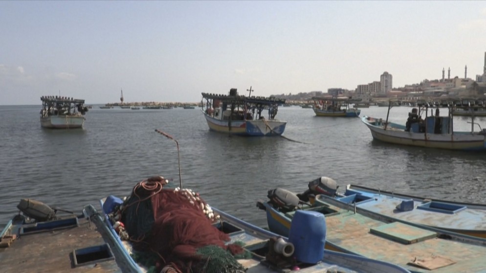 قوارب صيد على شاطئ غزة. (المملكة)