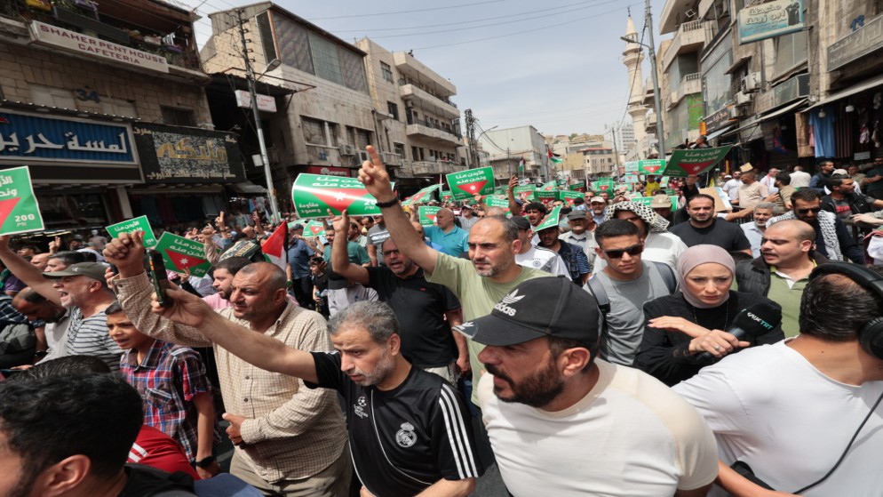 مسيرة في منطقة وسط البلد في عمّان، 26 نيسان/أبريل 2024. (صلاح ملكاوي/ المملكة)