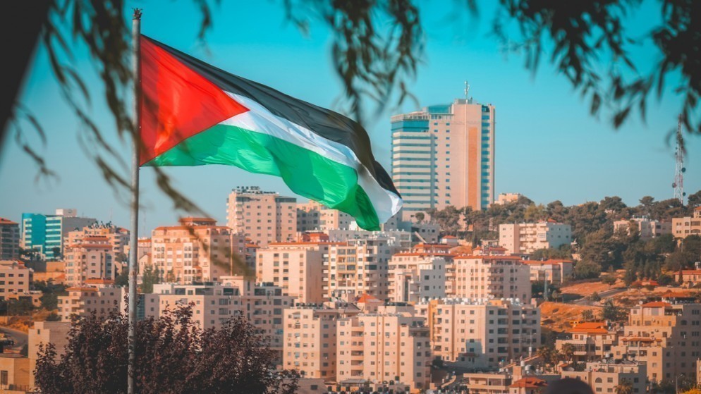 صورة توضيحية لعلم فلسطين. (Shutterstock)