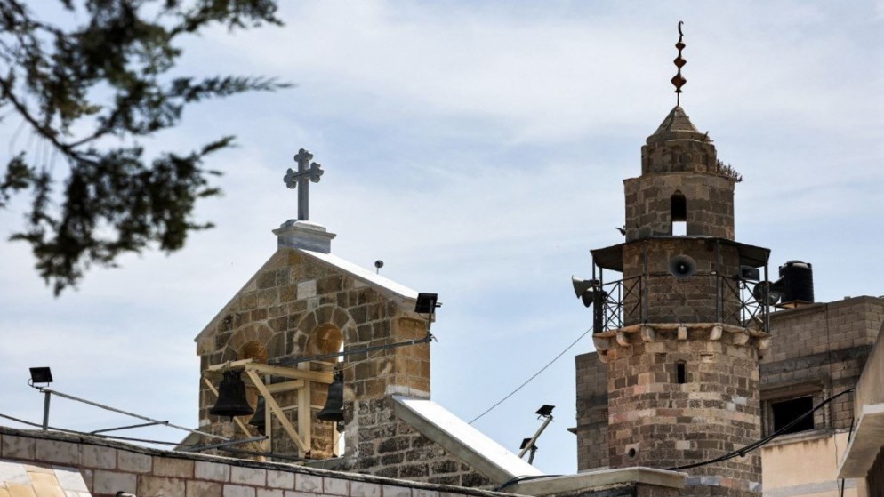 صورة توضيحية لكنيسة القديس برفيريوس للروم الأرثوذكس في غزة التي تعتبر من أقدم الكنائس في العالم. (أ ف ب)