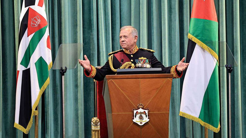 جلالة الملك عبدالله الثاني، الأحد، الدورة العادية الثانية لمجلس الأمة العشرين. (الديوان الملكي الهاشمي)