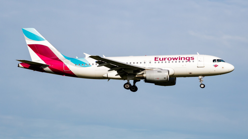 طائرة تابعة لرحلات يورو وينغز، شركة الطيران الاقتصادي التابعة لمجموعة لوفتهانزا. (istockphoto)