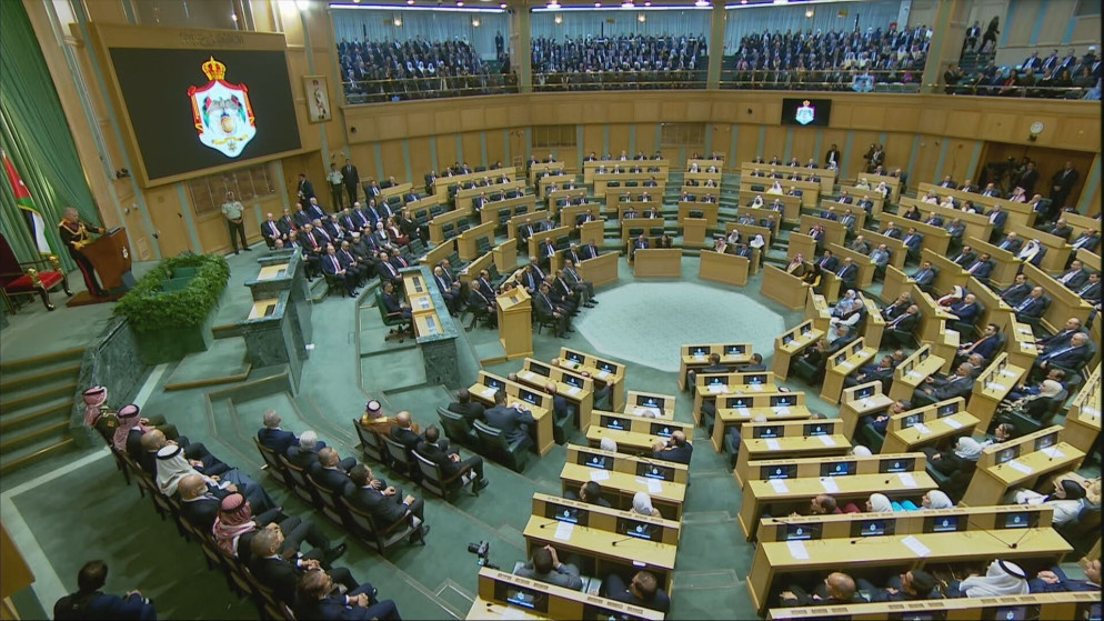 جلالة الملك عبدالله الثاني خلال الدورة العادية الثانية لمجلس الأمة العشرين. (الديوان الملكي الهاشمي)