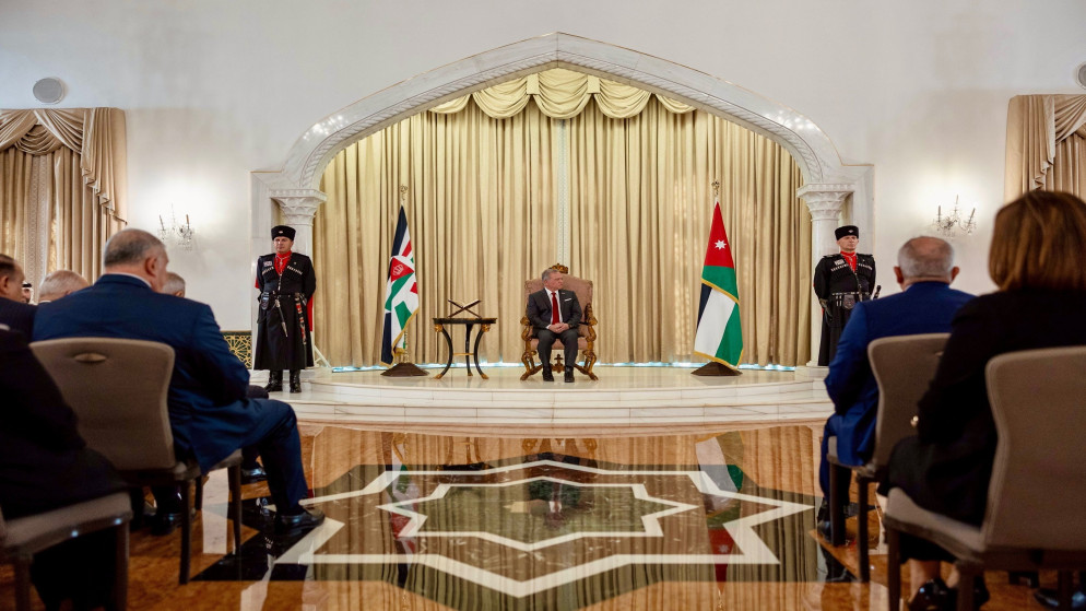 جلالة الملك عبدالله الثاني، الأحد، الدورة العادية الثانية لمجلس الأمة العشرين. (الديوان الملكي الهاشمي)