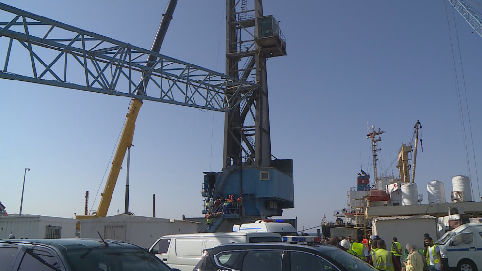 سقوط معدات صيانة على رأس عامل بشركة العقبة لإدارة وتشغيل الموانئ