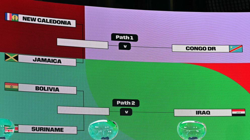 نتائج قرعة ملحق كأس العالم 2026 لكرة القدم التي أُجريت في مقر الاتحاد الدولي لكرة القدم. زيوريخ. 20 تشرين الثاني 2025. (أ ف ب)