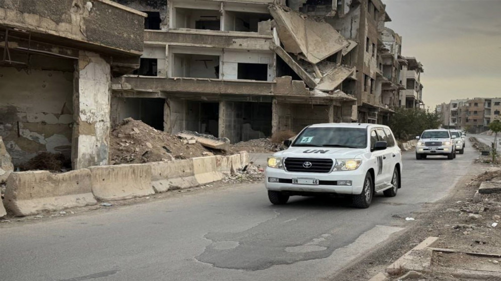 ممثلو الدول الأعضاء الـ 15 في مجلس الأمن الدولي يزورون حي جوبر بدمشق للاطلاع على حجم الدمار والتخريب الذي طاله. (سانا)