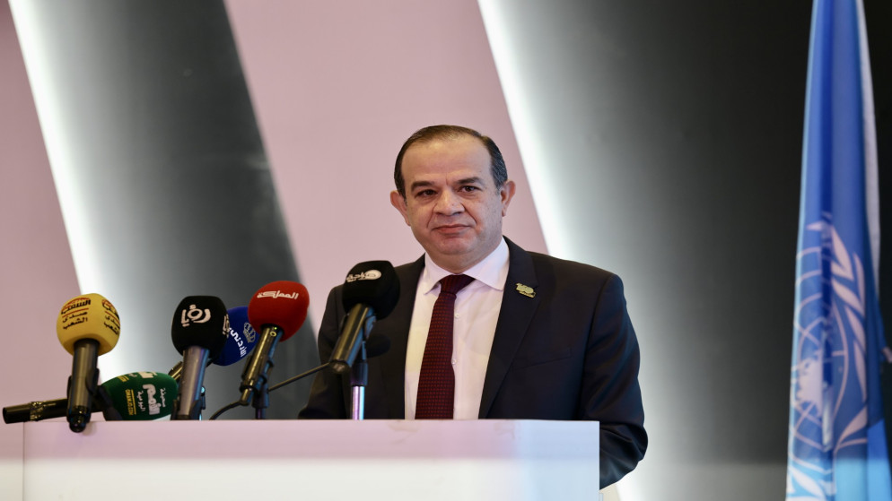 وزير الاقتصاد الرقمي والريادة سامي سميرات خلال المنتدى الإقليمي لتنمية الاتصالات لعام 2025 (صلاح ملكاوي/ المملكة)