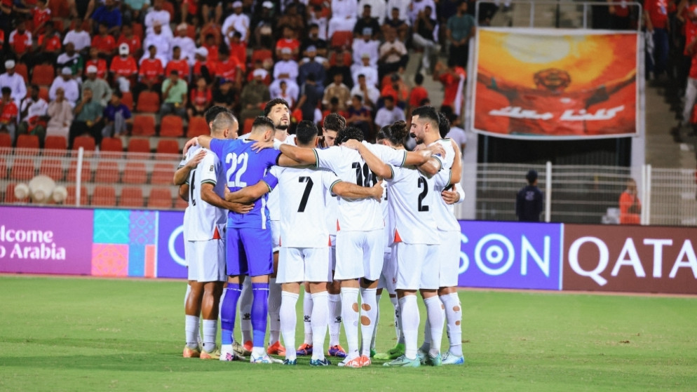 لاعبو المنتخب الفلسطيني لكرة القدم. (وفا)