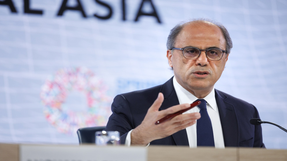 مدير إدارة الشرق الأوسط وآسيا الوسطى في صندوق النقد الدولي، جهاد أزعور خلال اجتماعات الربيع بواشنطن. (صندوق النقد الدولي)