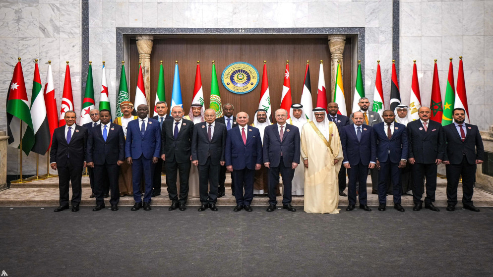 رؤساء الوفود المشاركة في اجتماع وزراء الخارجية العرب التحضيري لمجلس جامعة الدول العربية. (وزارة الخارجية)
