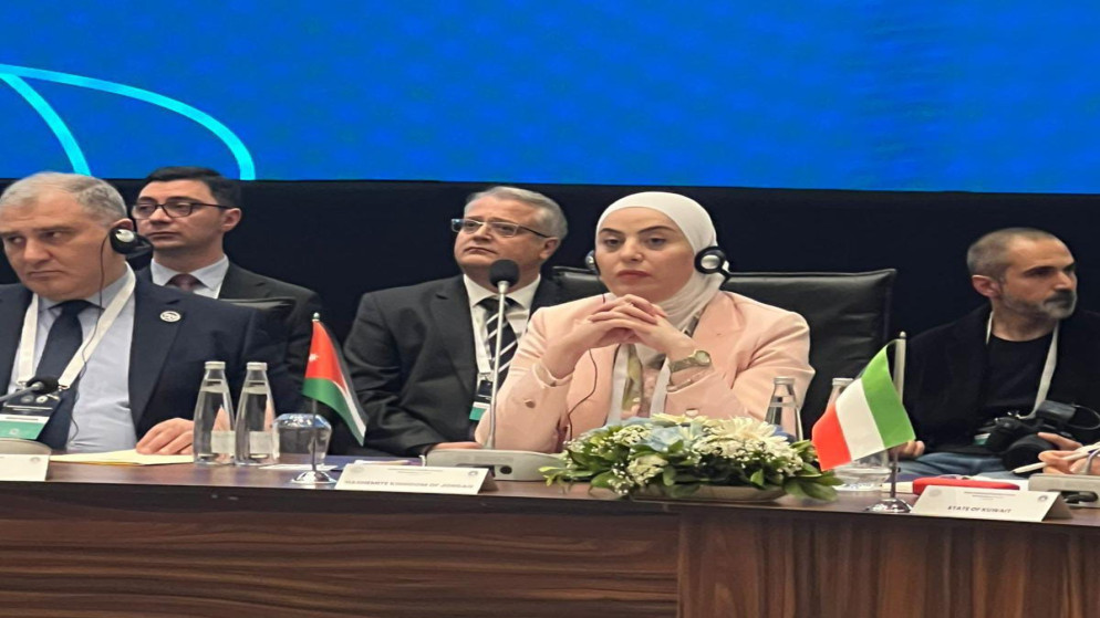 وزيرة التنمية الاجتماعية، رئيسة اللجنة الوزارية لتمكين المرأة وفاء بني مصطفى، خلال مشاركتها في أعمال المنتدى الدولي للأسرة، في مدينة إسطنبول التركية.