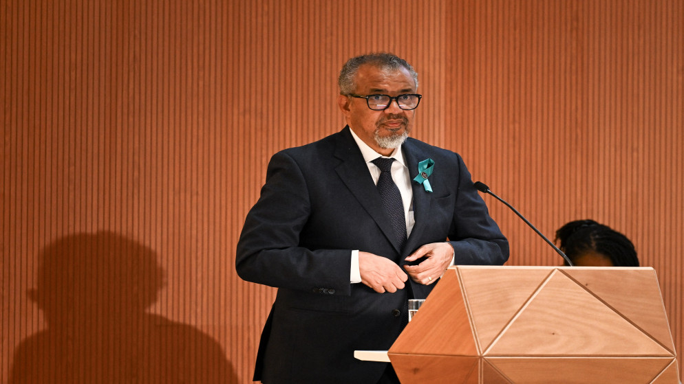 المدير العام لمنظمة الصحة العالمية تيدروس أدهانوم غيبريسوس، 19 مايو 2025. (أ ف ب)