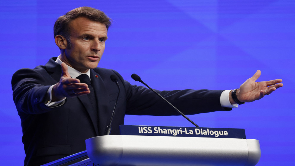 الرئيس الفرنسي إيمانويل ماكرون 30 أيار 2025. (أ ف ب)